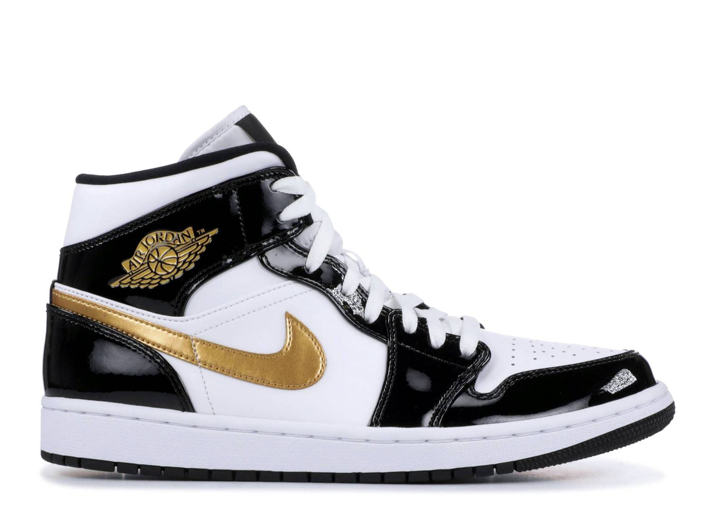 Air Jordan 1 Mid 'Patent Black Gold'